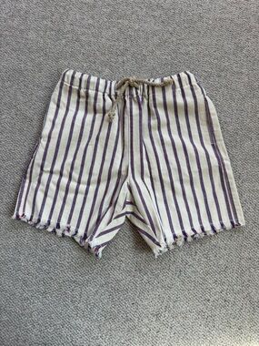 Babe & Tess Cream and Purple Stripe Kids Shorts